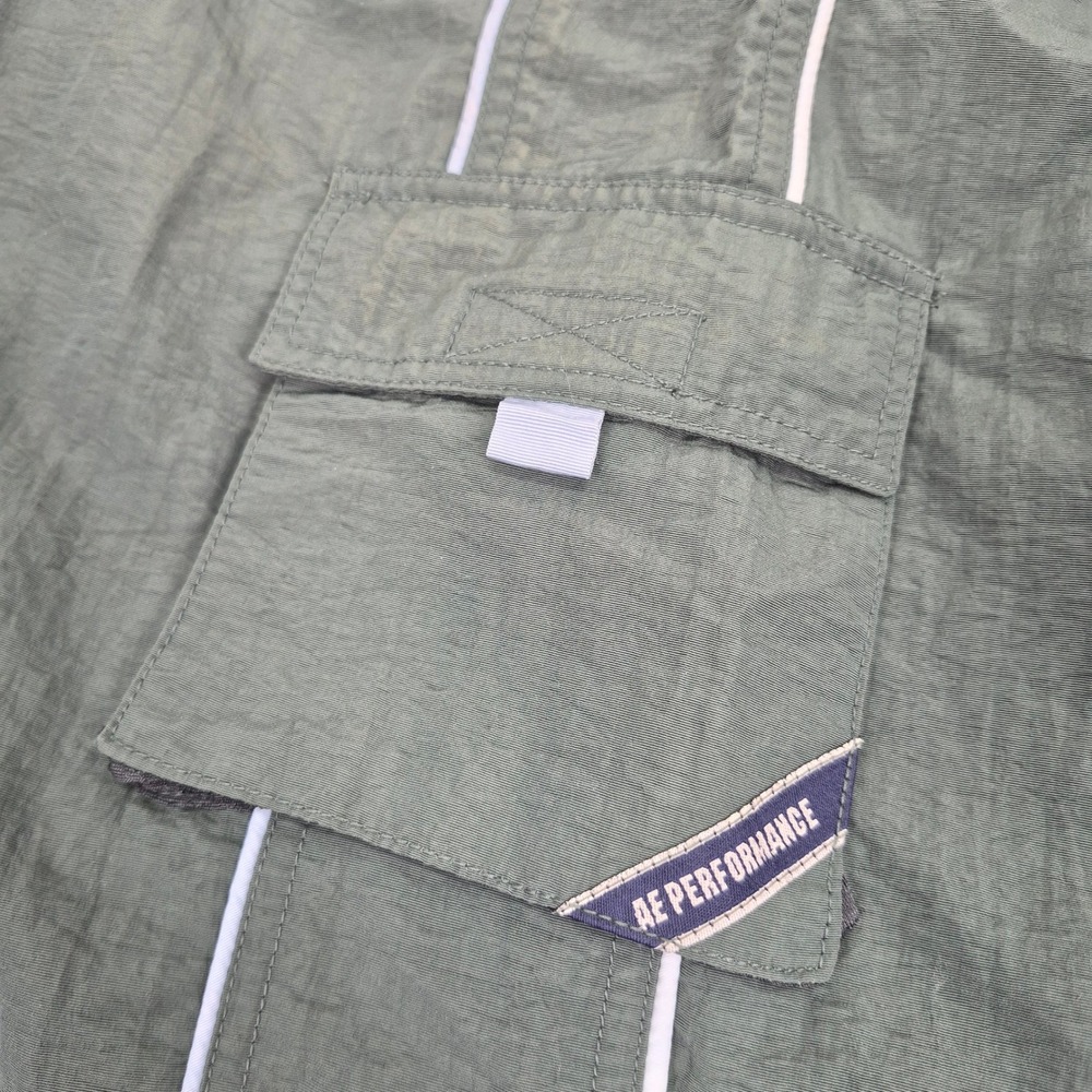 American Eagle Cargo Maxi Performance Green Nylon Skirt Piping Womens 6 (30) M - Picture 4 of 14